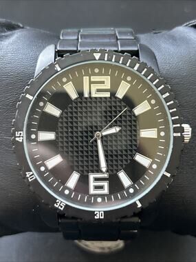 Accutime Black Dial And Band Men’s Quartz Watch